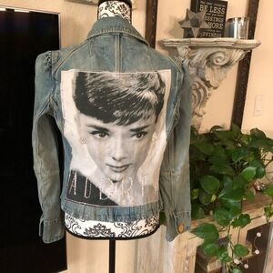 Marc Jacobs Blue Denim Jacket with Iconic Graphic